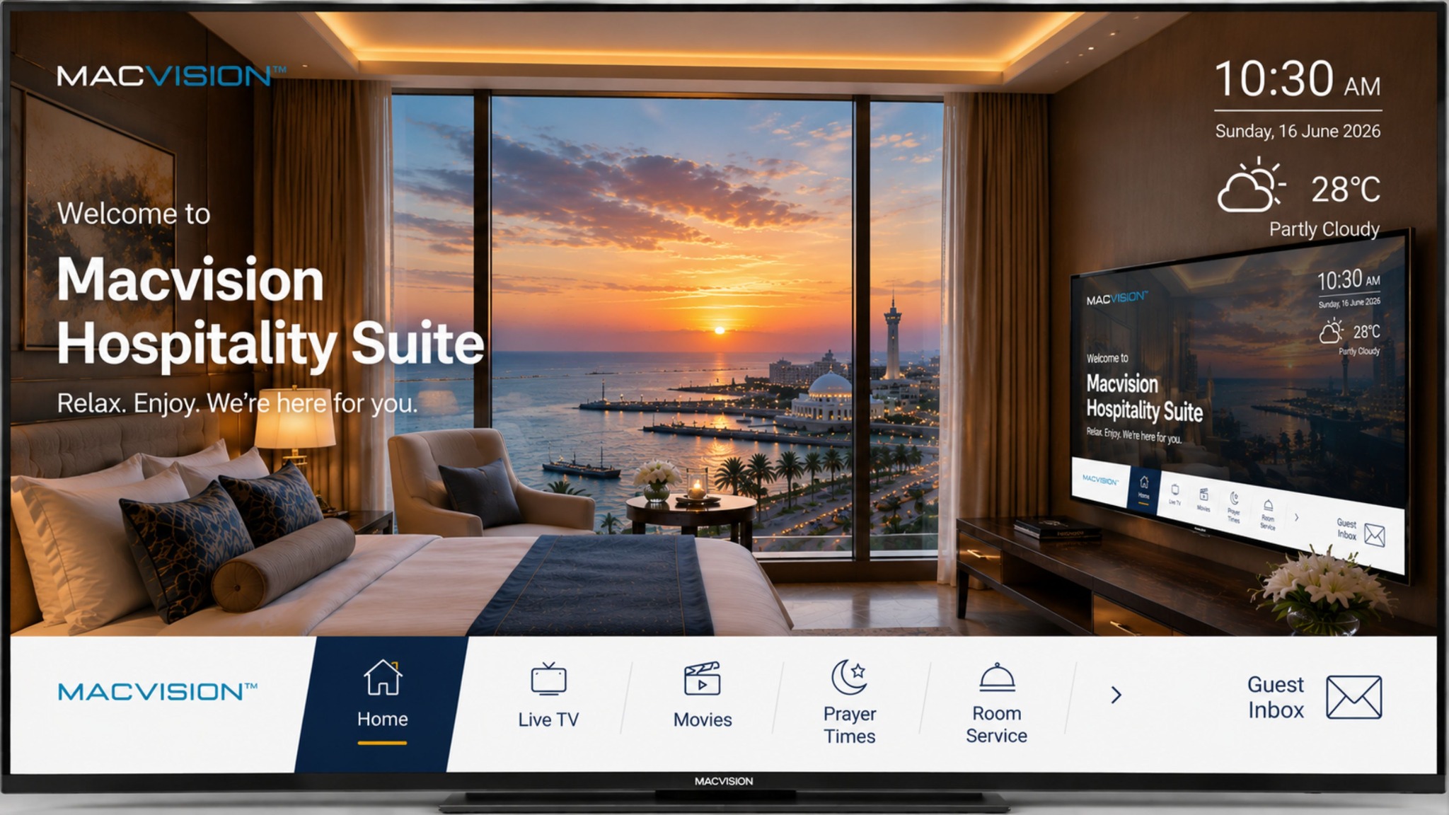 نظام تشغيل الضيافة من MACVISION ومنصة IPTV الوسيطة
