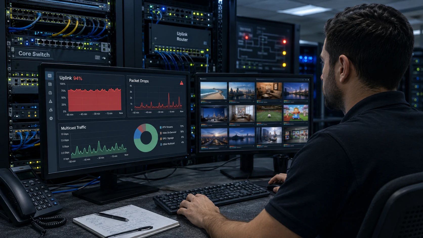 مشكلات عرض النطاق في وصلة Uplink داخل مشاريع IPTV الكبيرة