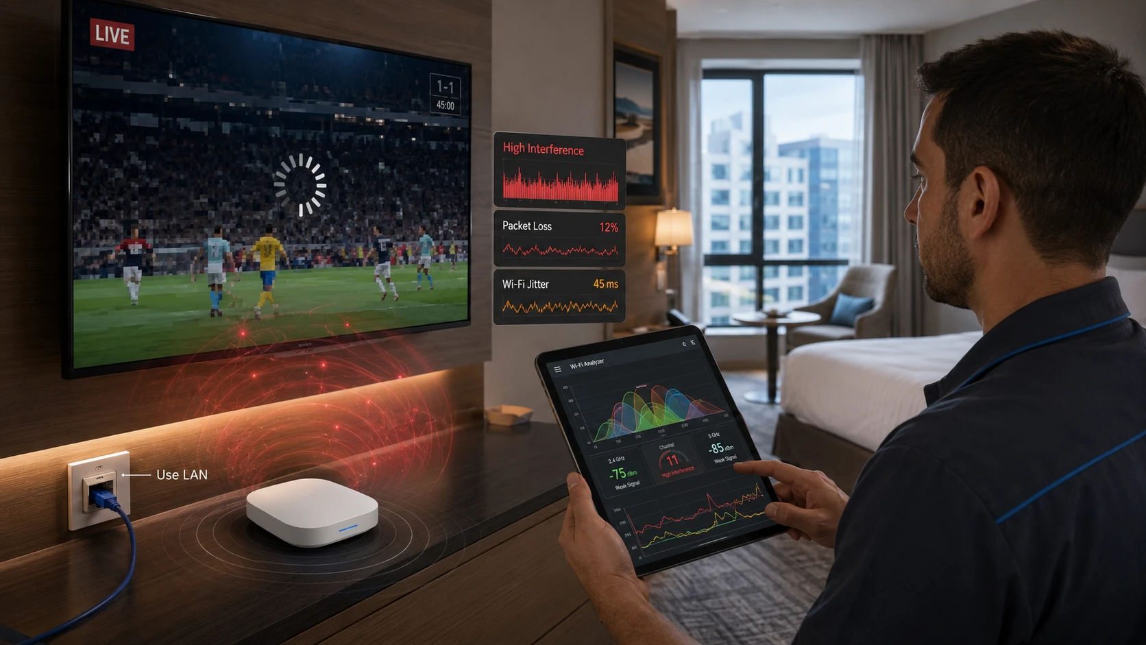 لماذا لا يمكن الاعتماد على Wi‑Fi للقنوات المباشرة الحرجة في IPTV