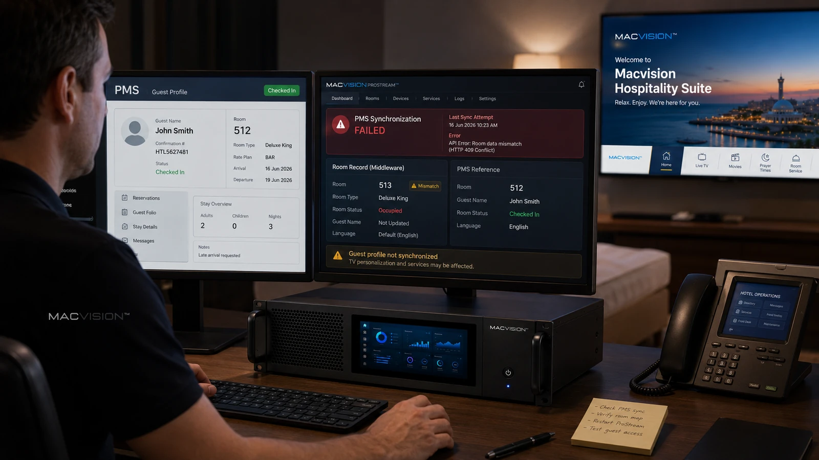 PMS Integration Errors Affecting Guest IPTV Access