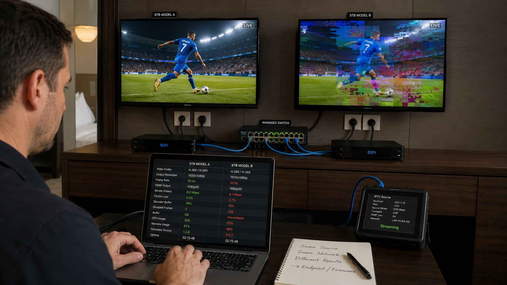 تجمد Android STB وإعادة التشغيل ومشكلات الشاشة السوداء في IPTV