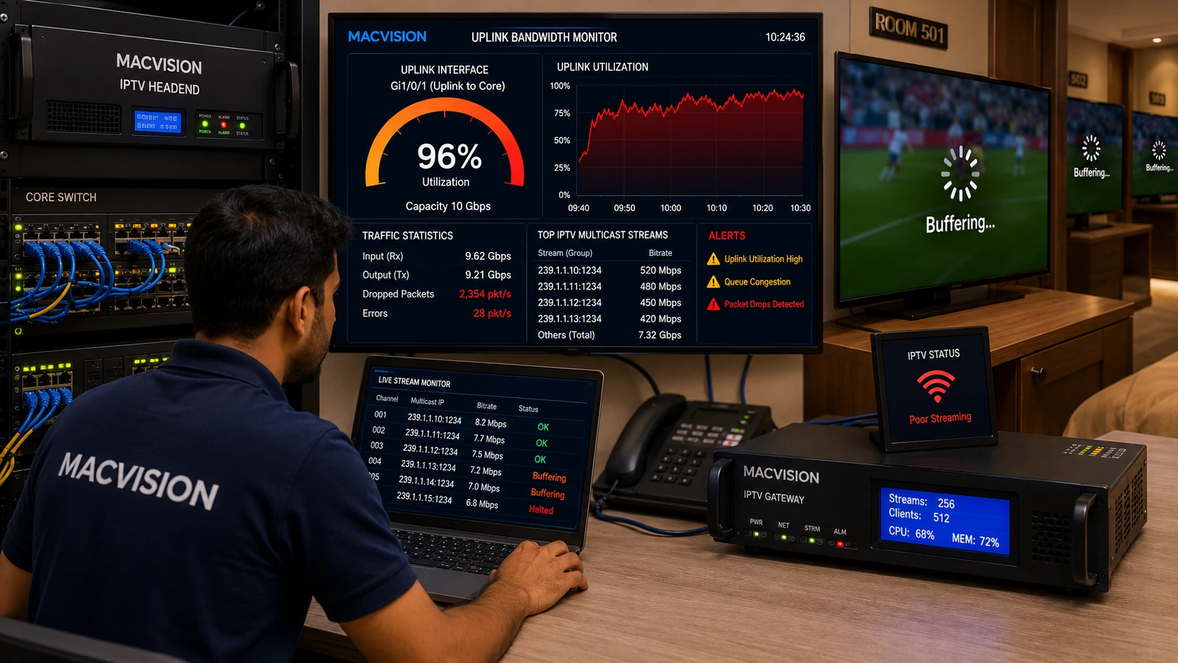 سير عمل كامل لاستكشاف أعطال قنوات IPTV من الطبق إلى التلفزيون